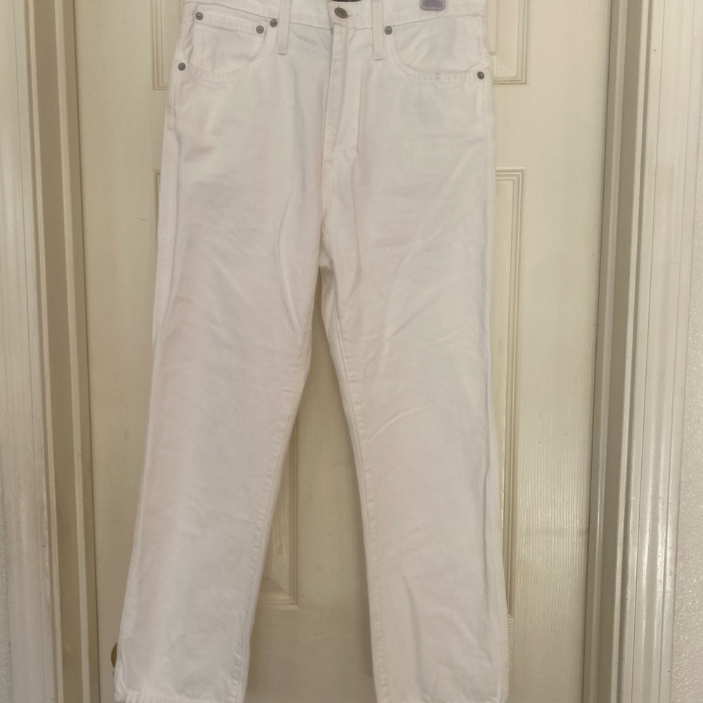 J. Crew Women's Shoreditch Straight White Jeans
